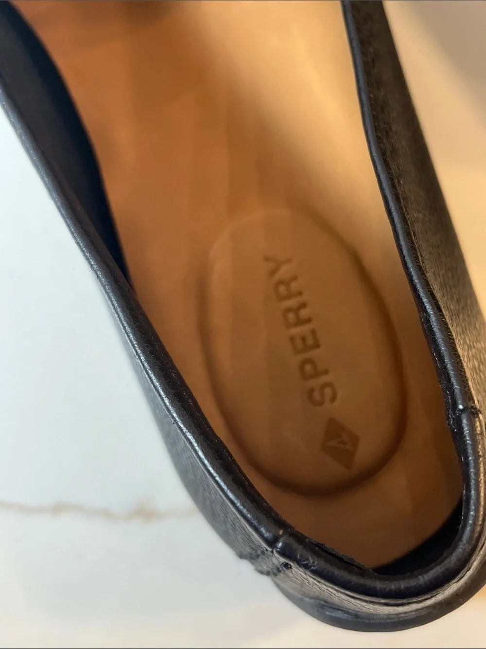 Sperry Port Driver 2 Black Pebbled Leather Ladies Slip-On Loafers Sz. 10WM - Picture 3 of 15